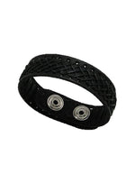Unisex 15mm Stitched Leather Cuff Bracelet
