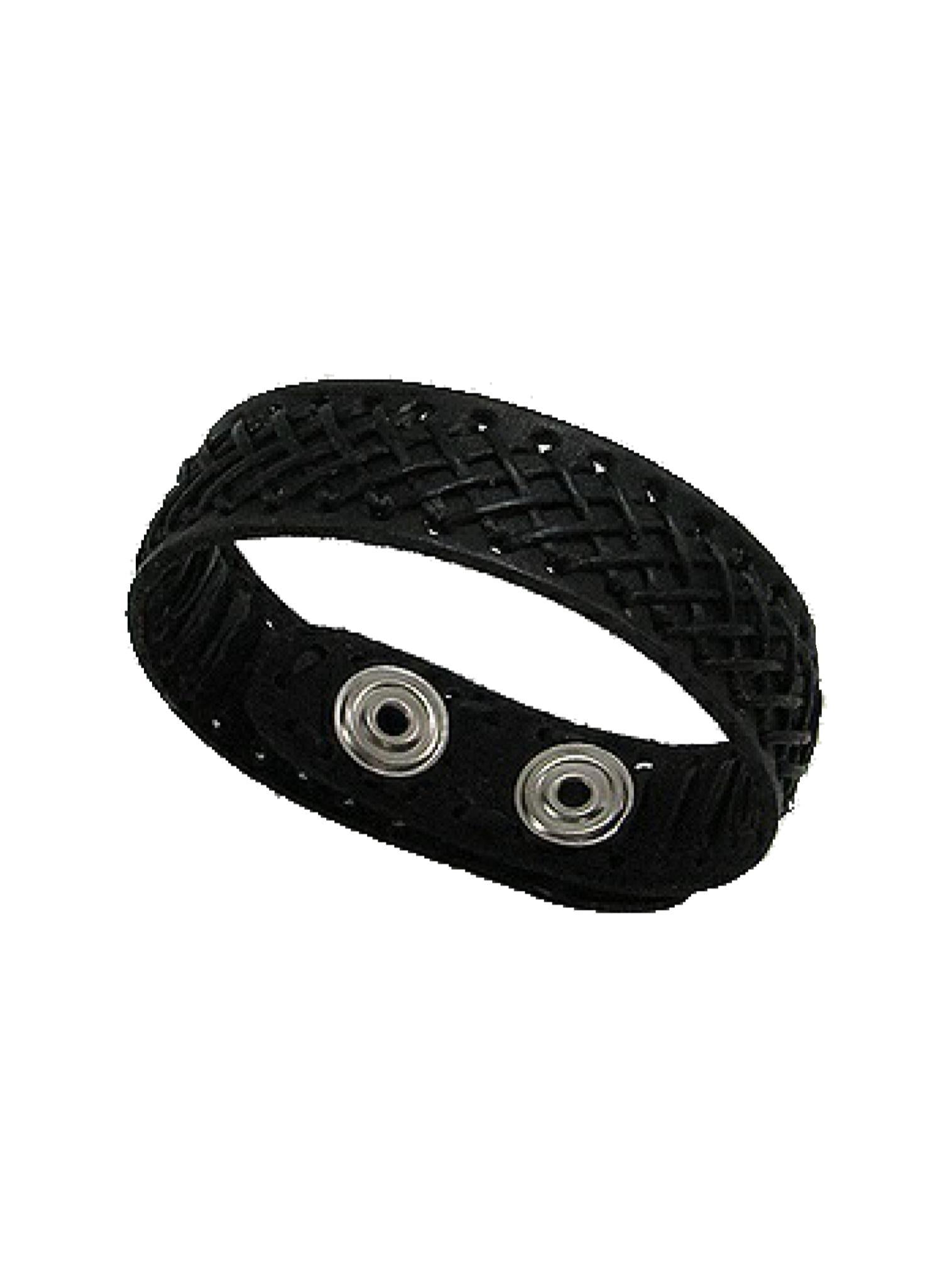 Unisex 15mm Stitched Leather Cuff Bracelet
