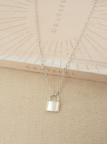 Padlock Paperclip Necklace Chain in Sterling Silver