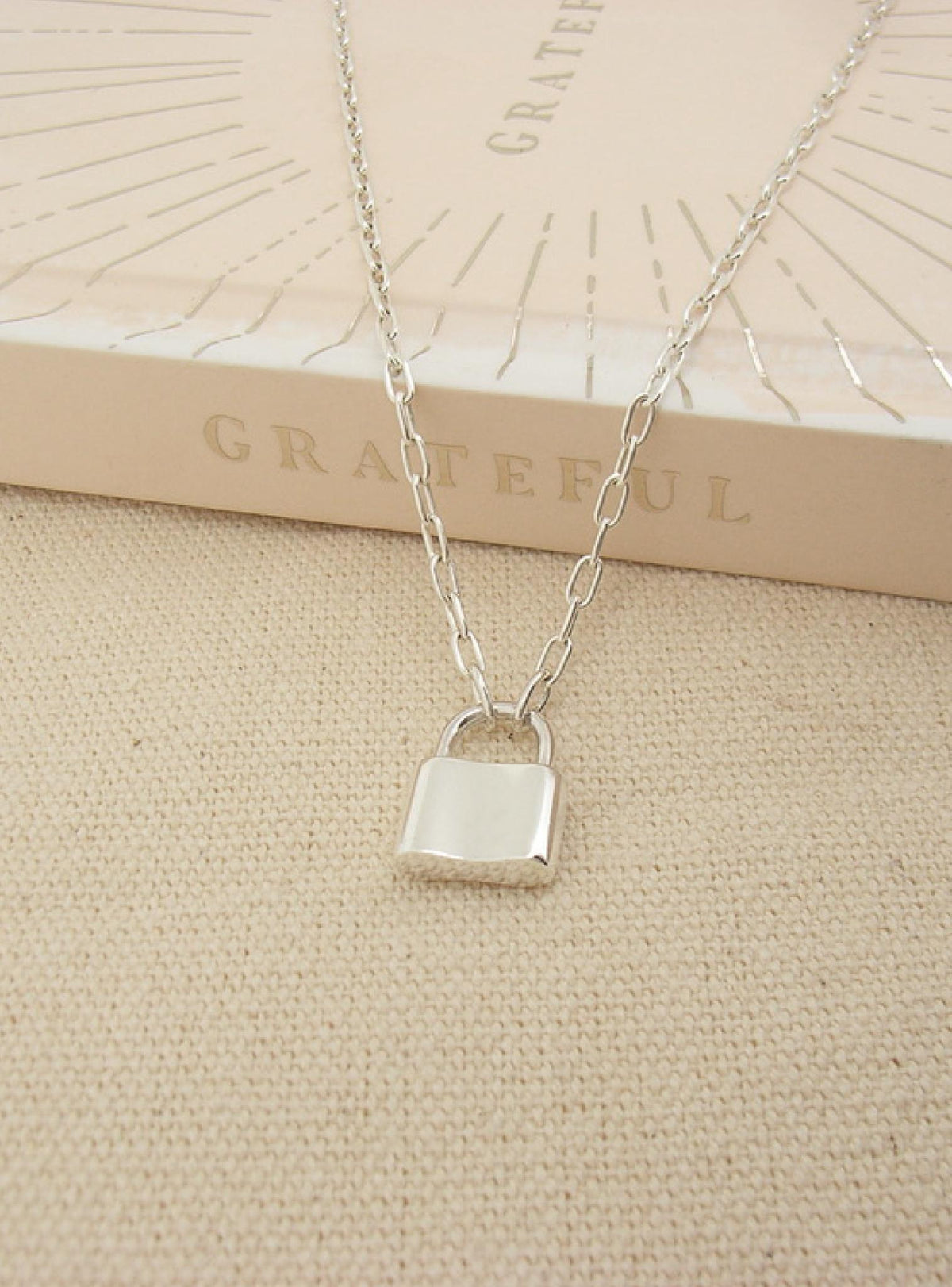 Padlock Paperclip Necklace Chain in Sterling Silver