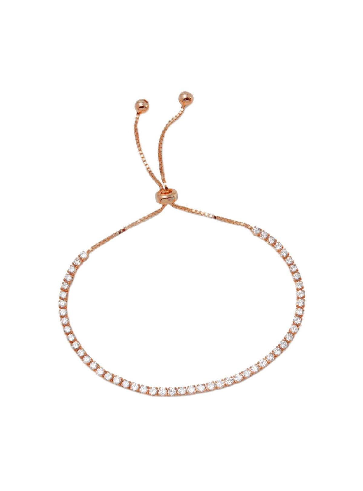 Dakota Lariat CZ Tennis Bracelet in Rose Gold