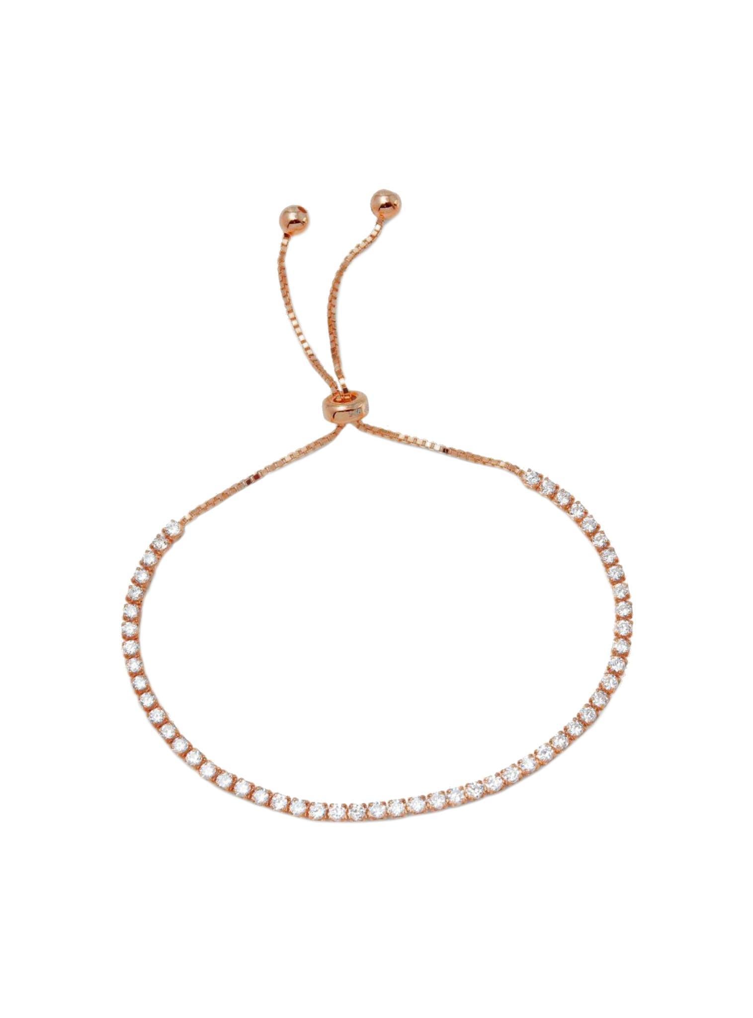 Dakota Lariat CZ Tennis Bracelet in Rose Gold