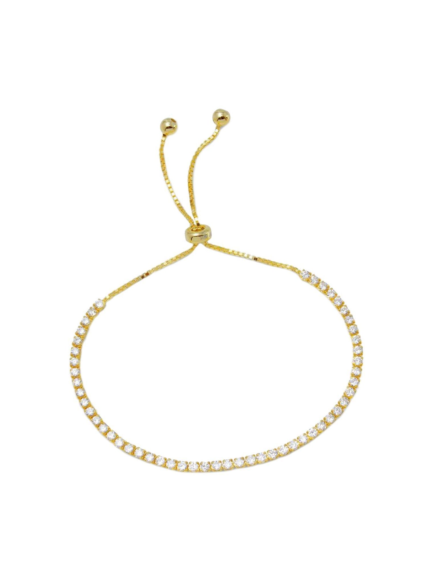 Dakota Lariat CZ Tennis Bracelet in Gold