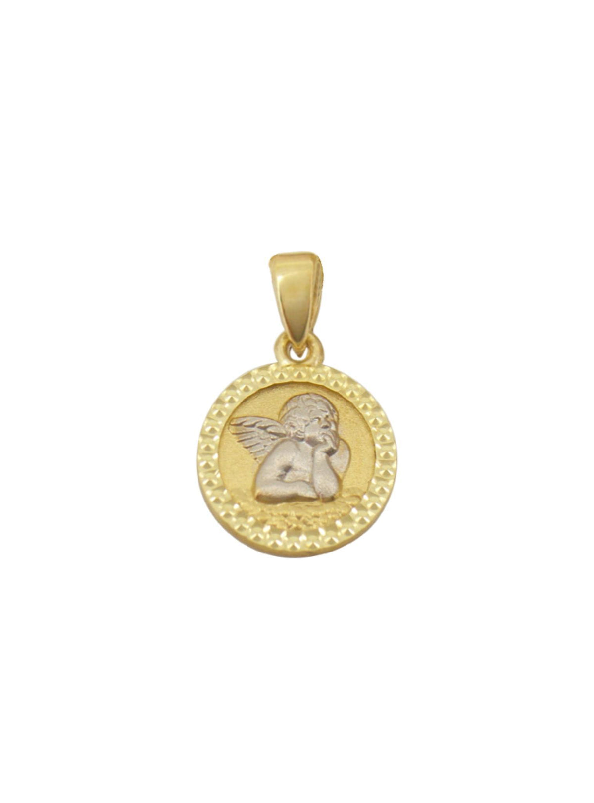 Guardian Angel Cherub Medallion Charm in 9ct Gold