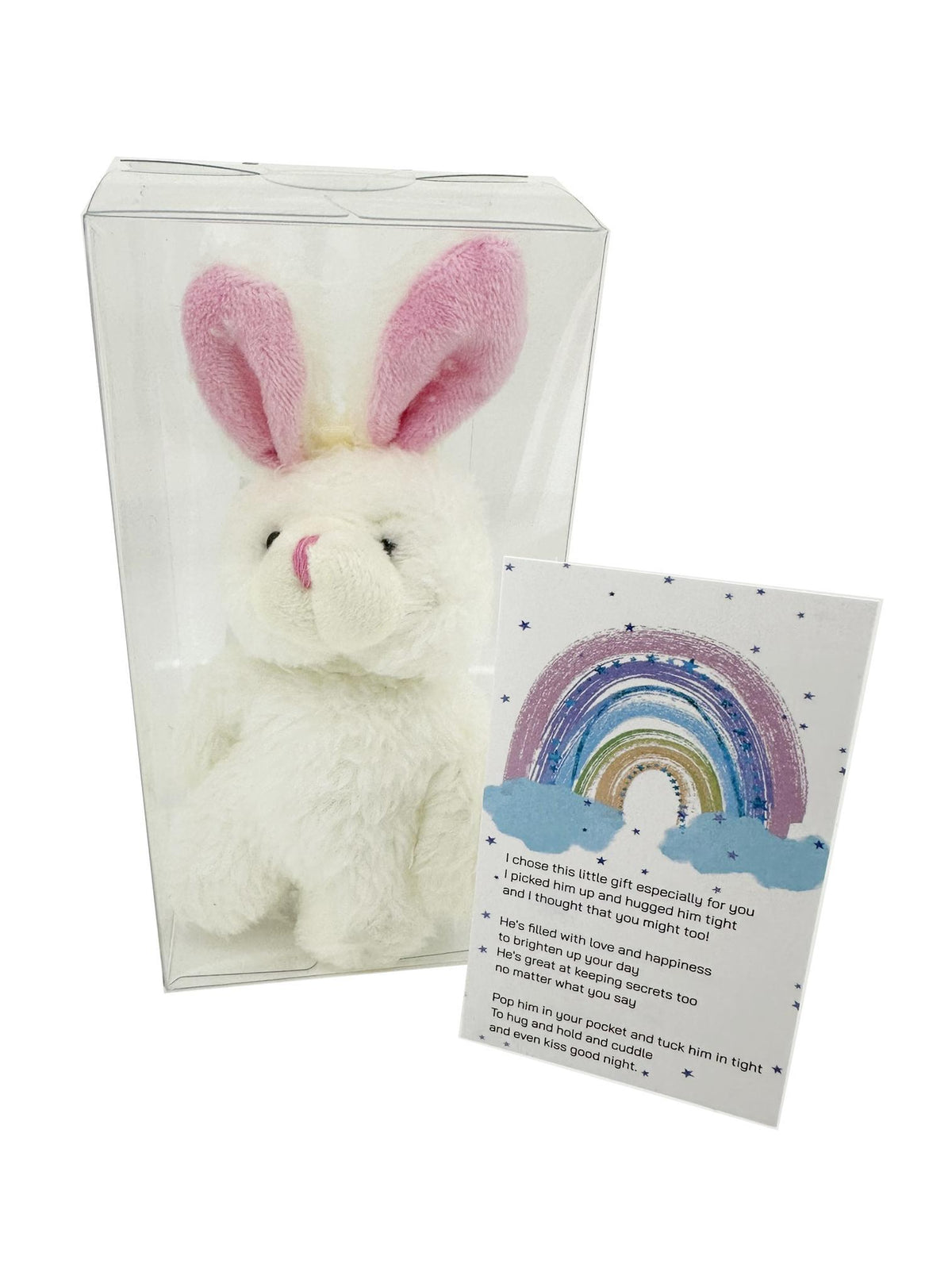Adorable Bunny Rabbit Pocket Hug Gift in White