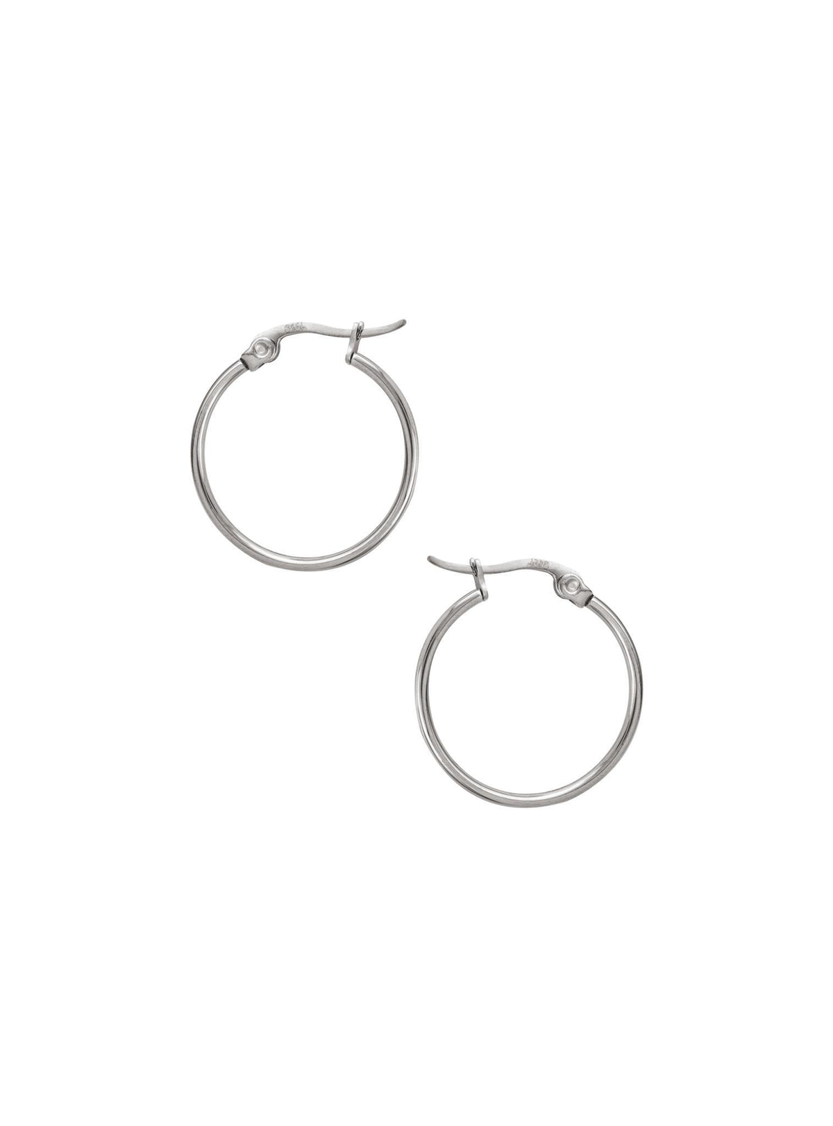 Dakota 20mm Simple Round Hoop Earrings in Silver