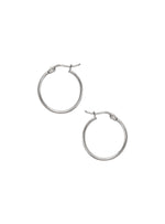 Dakota 20mm Simple Round Hoop Earrings in Silver