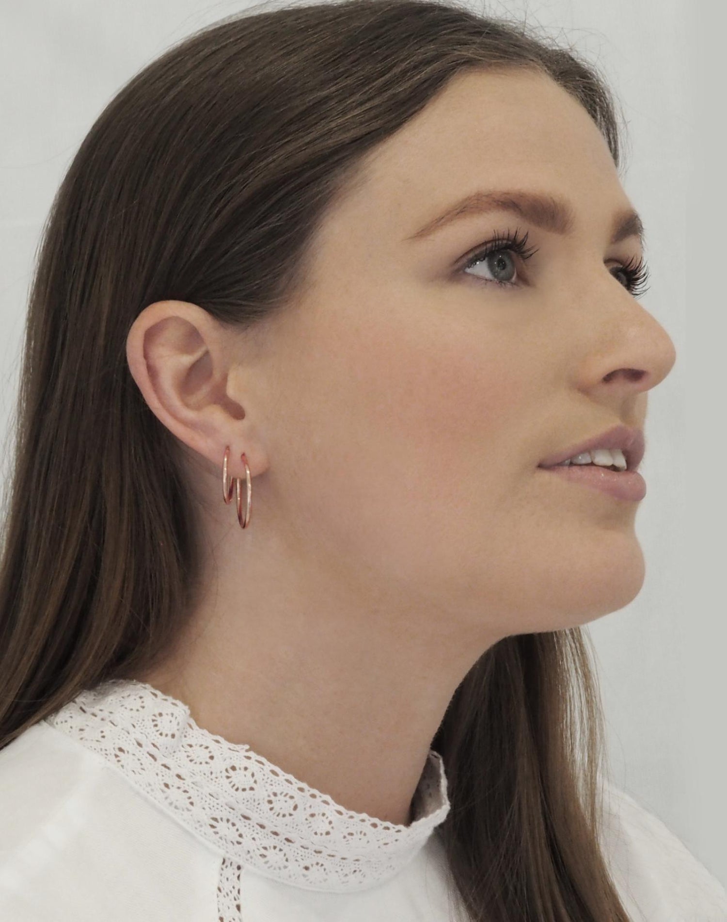 Dakota 20mm Simple Round Hoop Earrings in Rose