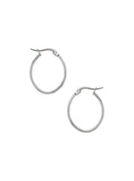 Dakota 20mm Simple Oval Hoop Earrings in Silver
