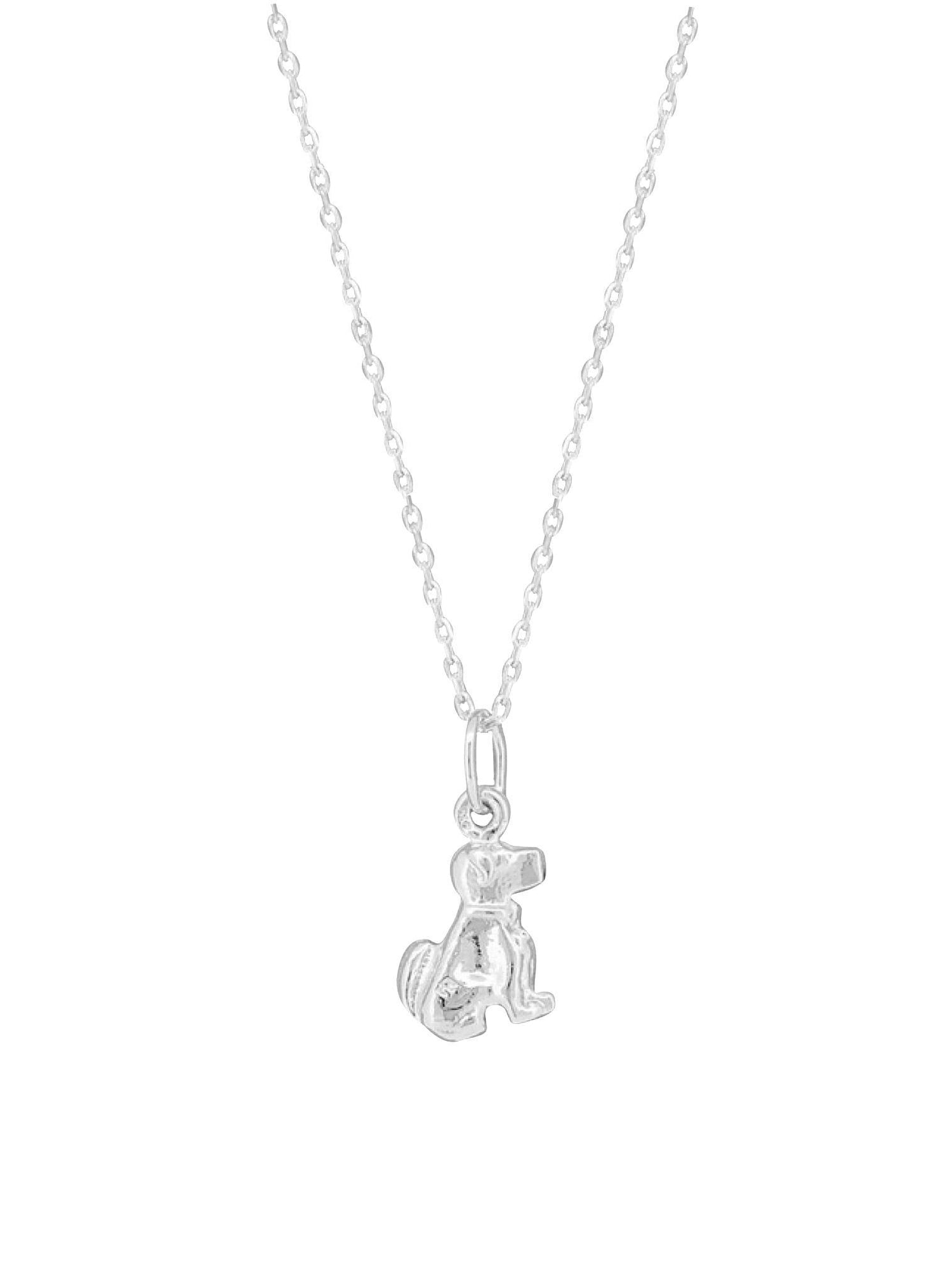 Puppy Dog Charm Necklace in Sterling Silver