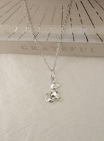 Puppy Dog Charm Necklace in Sterling Silver