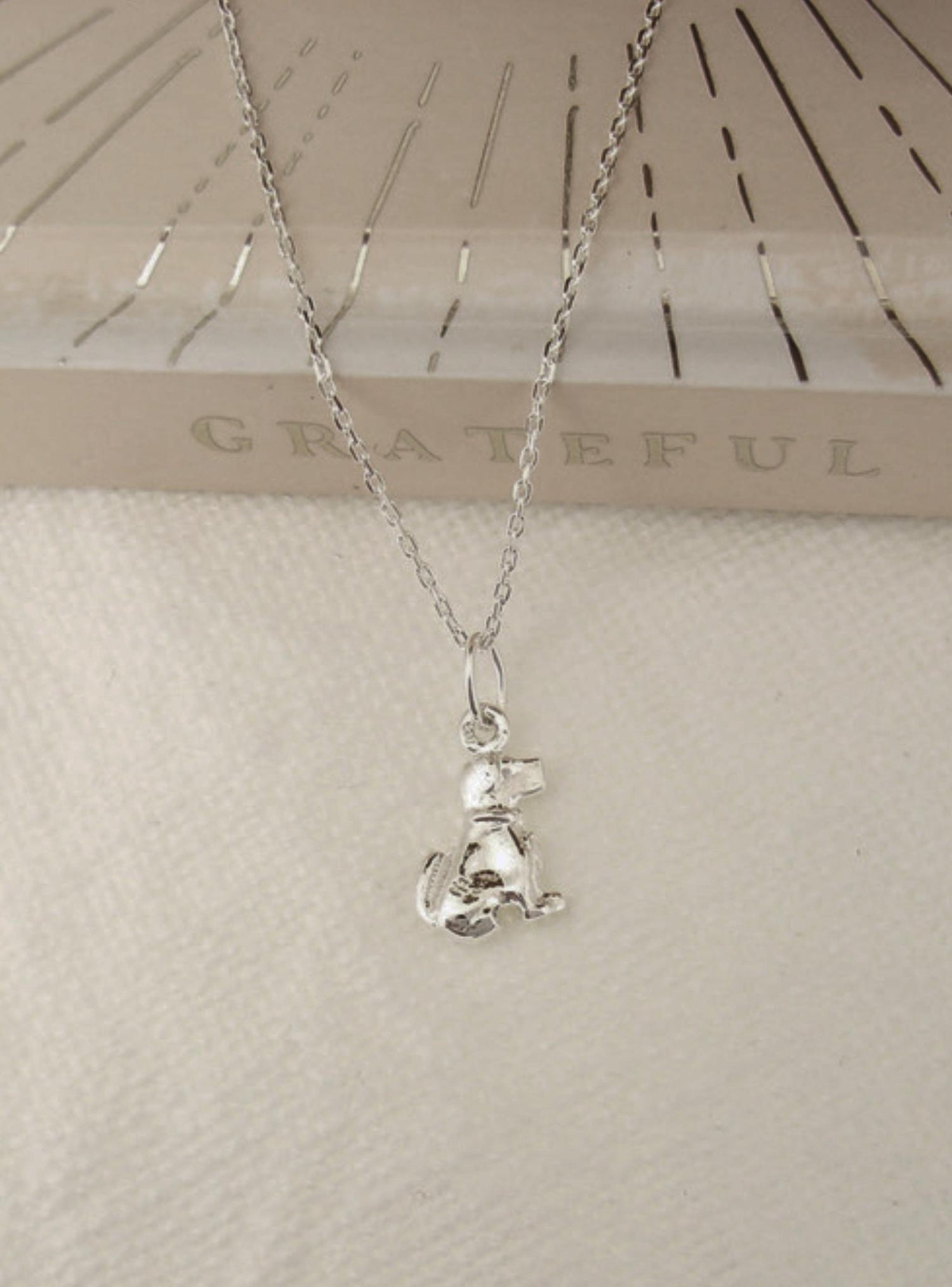 Puppy Dog Charm Necklace in Sterling Silver