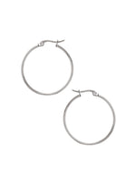 Dakota 30mm Simple Round Hoop Earrings in Silver