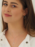 Dakota 30mm Simple Round Hoop Earrings in Silver