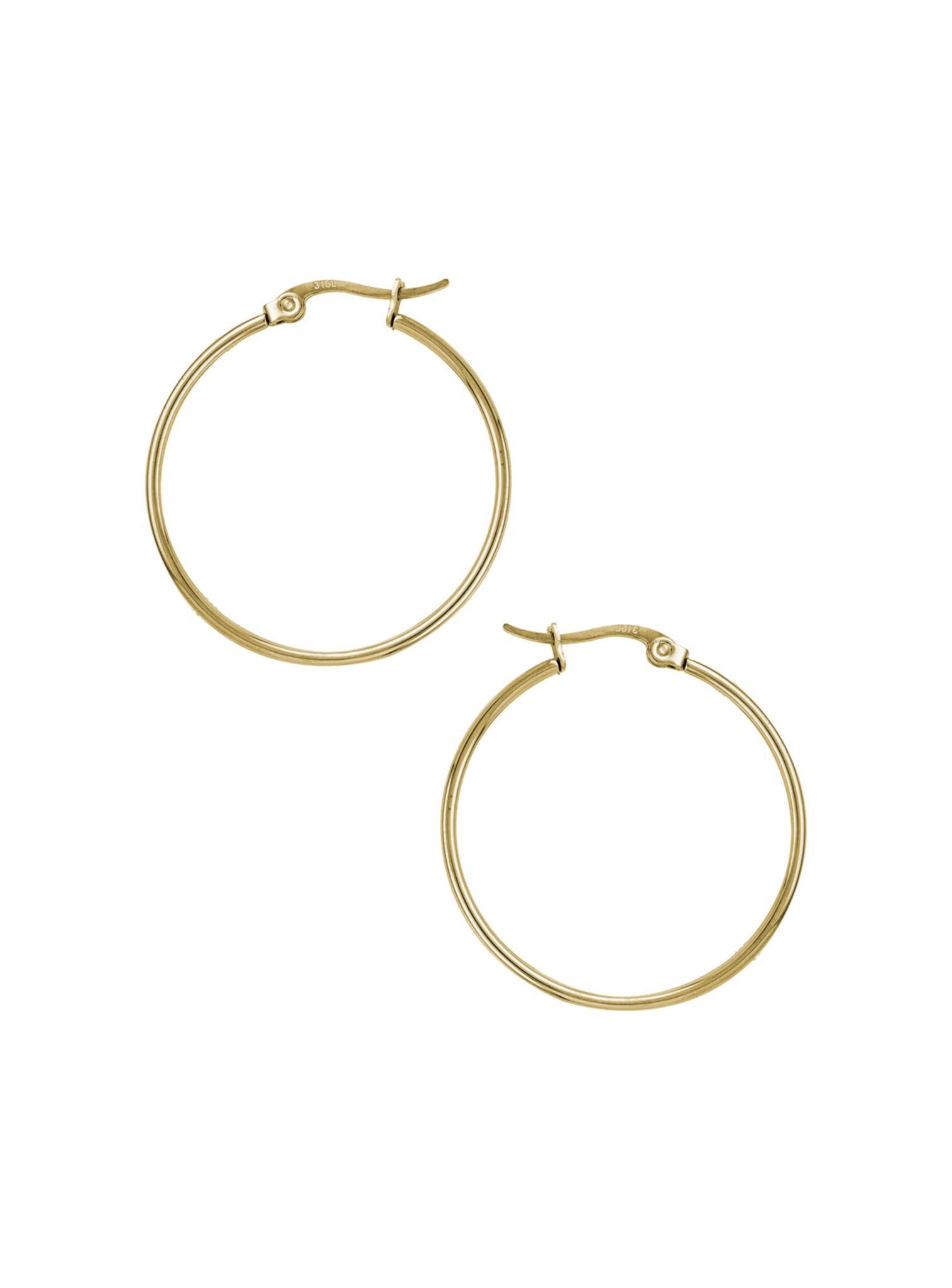 Dakota 30mm Simple Round Hoop Earrings in Gold