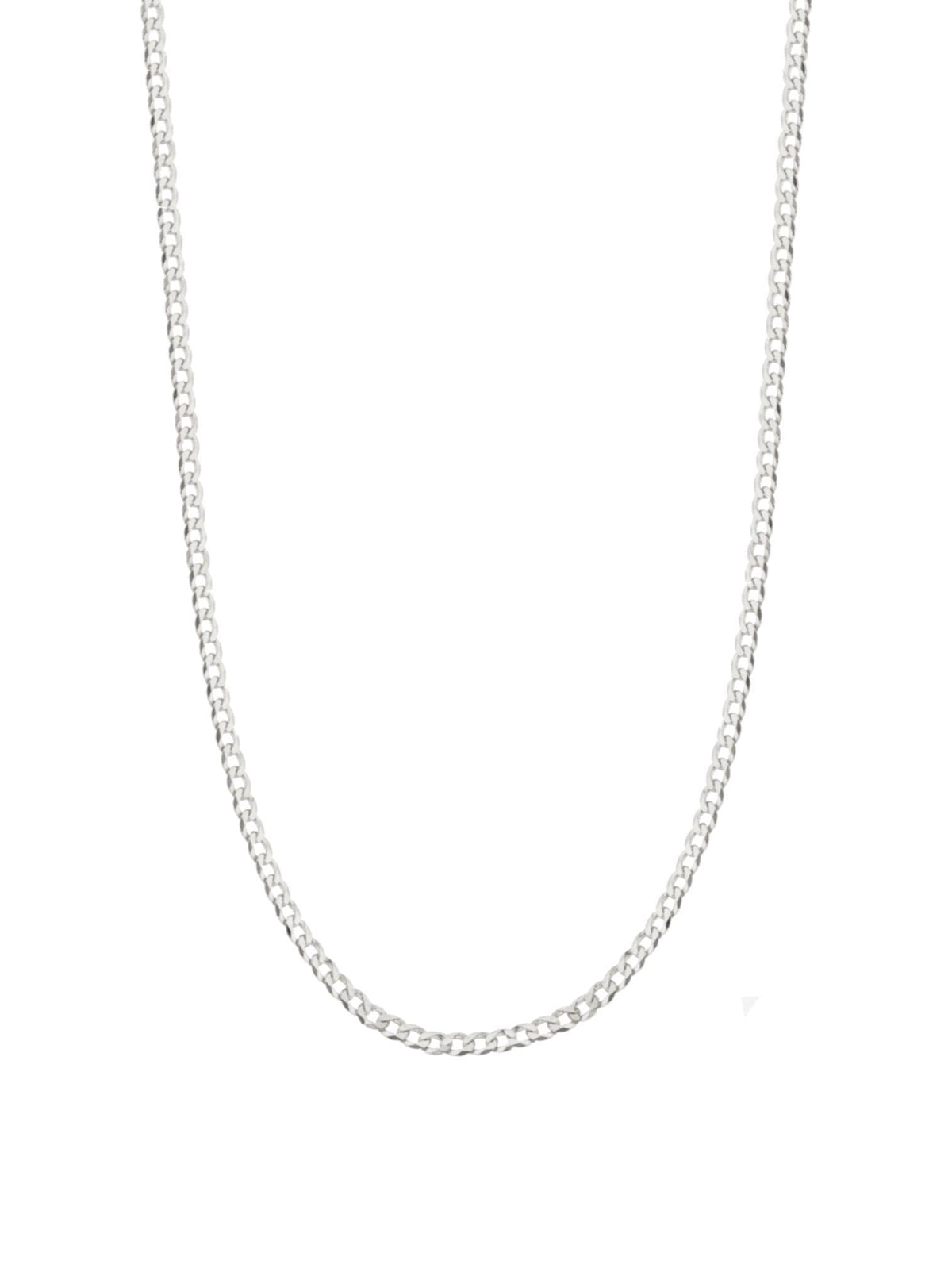 Diamond Cut 2.8mm Curb Necklace Chain in Sterling Silver