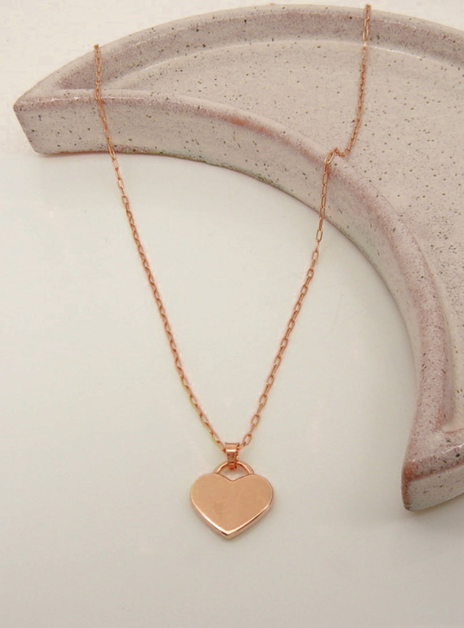 Paperclip Heart Tag Charm Necklace Chain