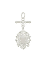 Unisex Tbar Fob Shield Pendant in Solid Sterling Silver