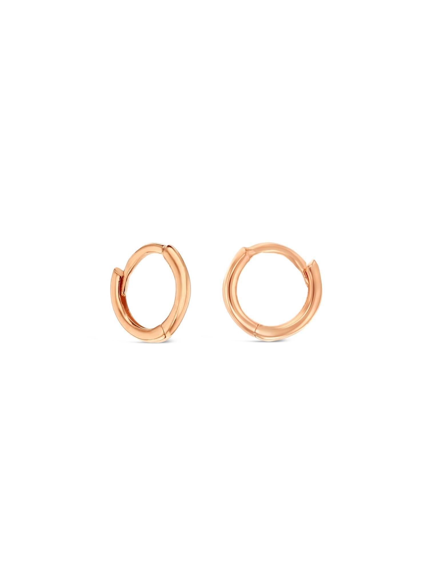 Aurelia 6mm Huggie Hoop Earrings in 9ct Rose Gold
