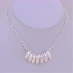 Sterling Silver 7 Seven Lucky Rings Charm Necklace