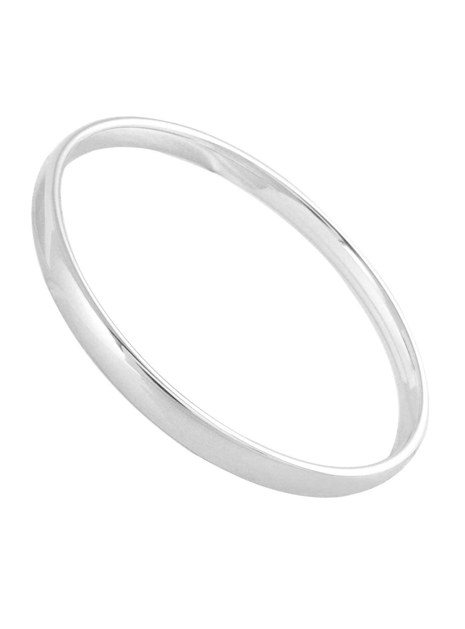 Sterling Silver Traditional 4mm X 2mm Diameter Oval Golf Bangle