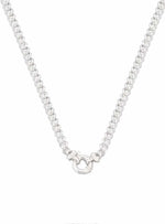 Unisex 7mm Curb Bolt Ring Necklace in Sterling Silver