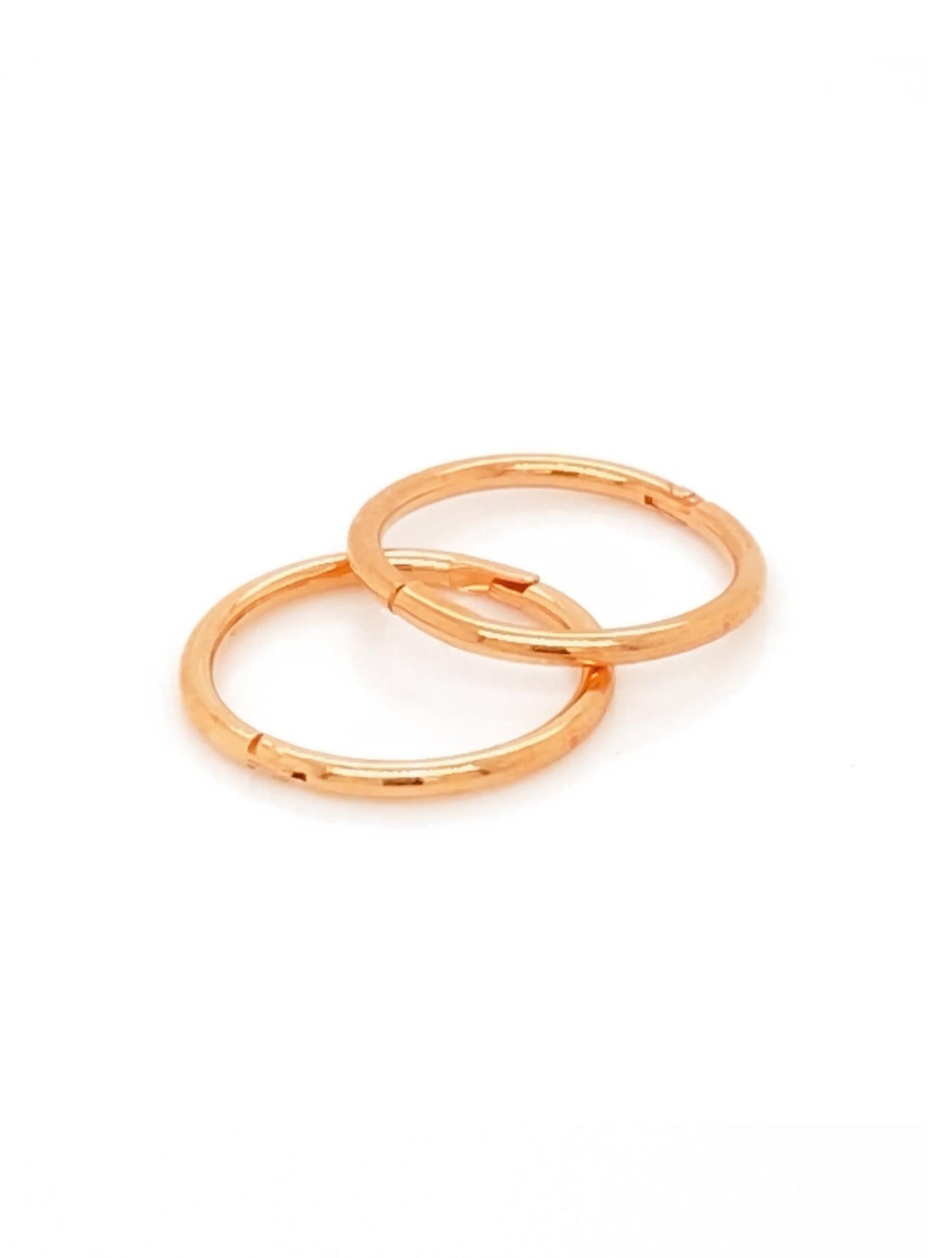 Plain Mini 8mm Sleeper Hoop Single Earring in 9ct Rose Gold