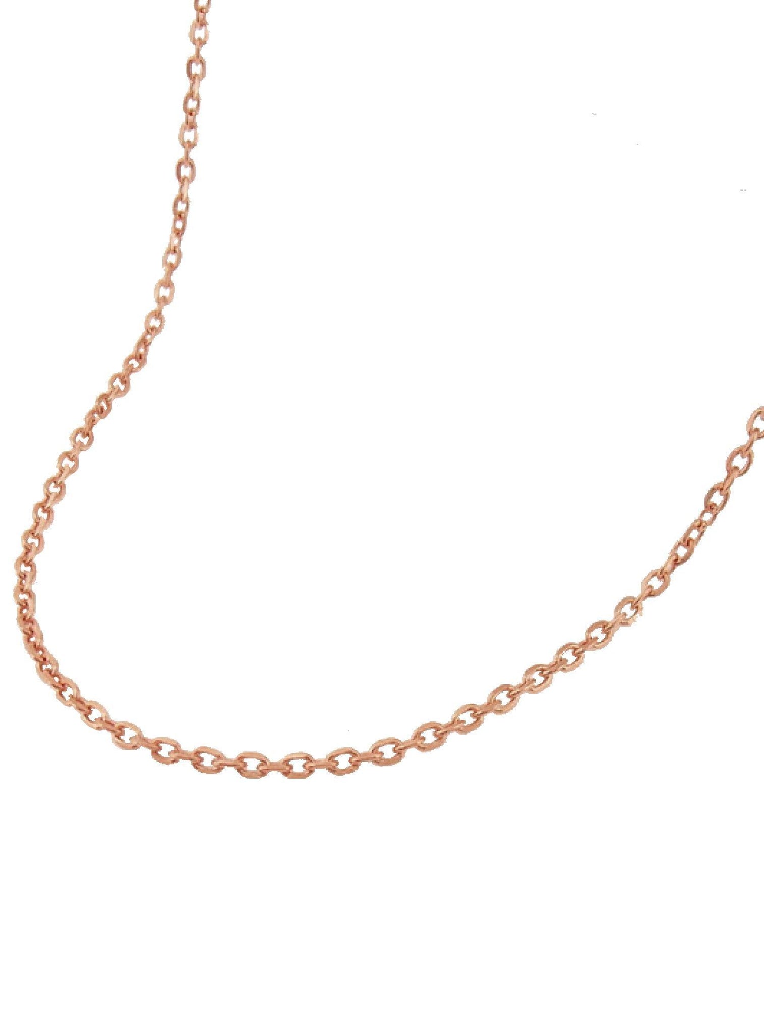 Simple Cable Trace Necklace Chain in Solid 9ct Rose Gold