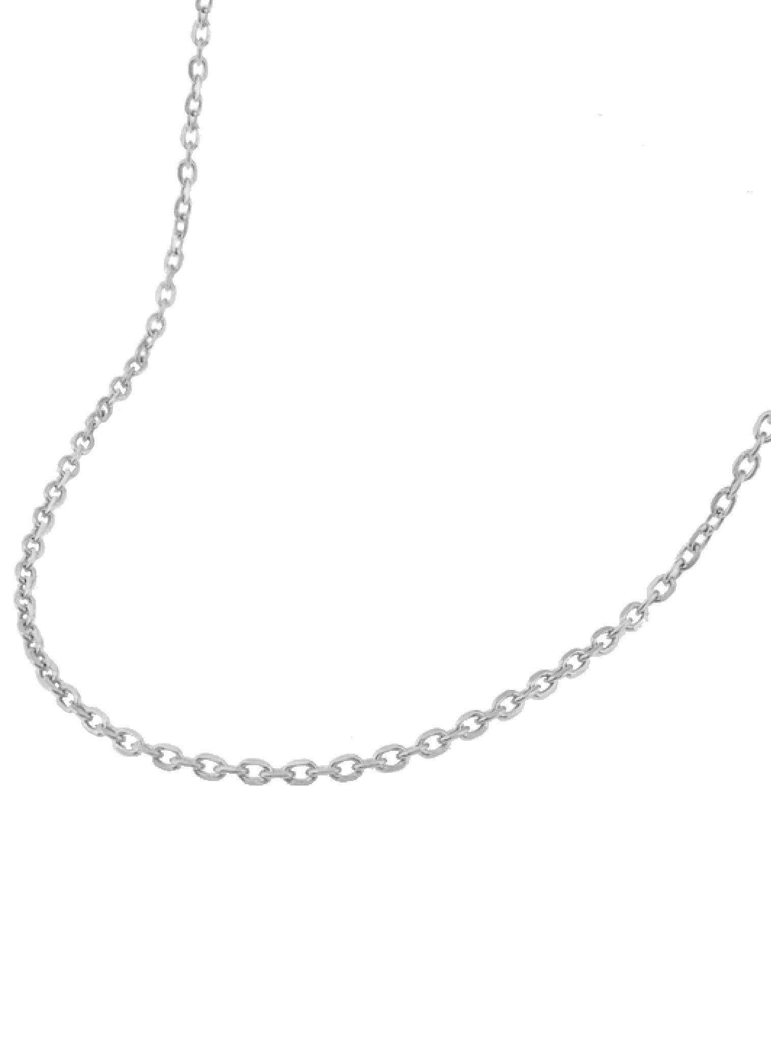Simple Cable Trace Necklace Chain in Solid 9ct White Gold