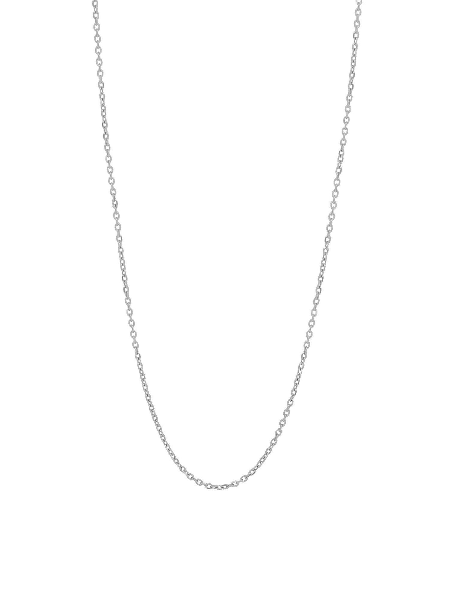 Simple Cable Trace Necklace Chain in Solid 9ct White Gold