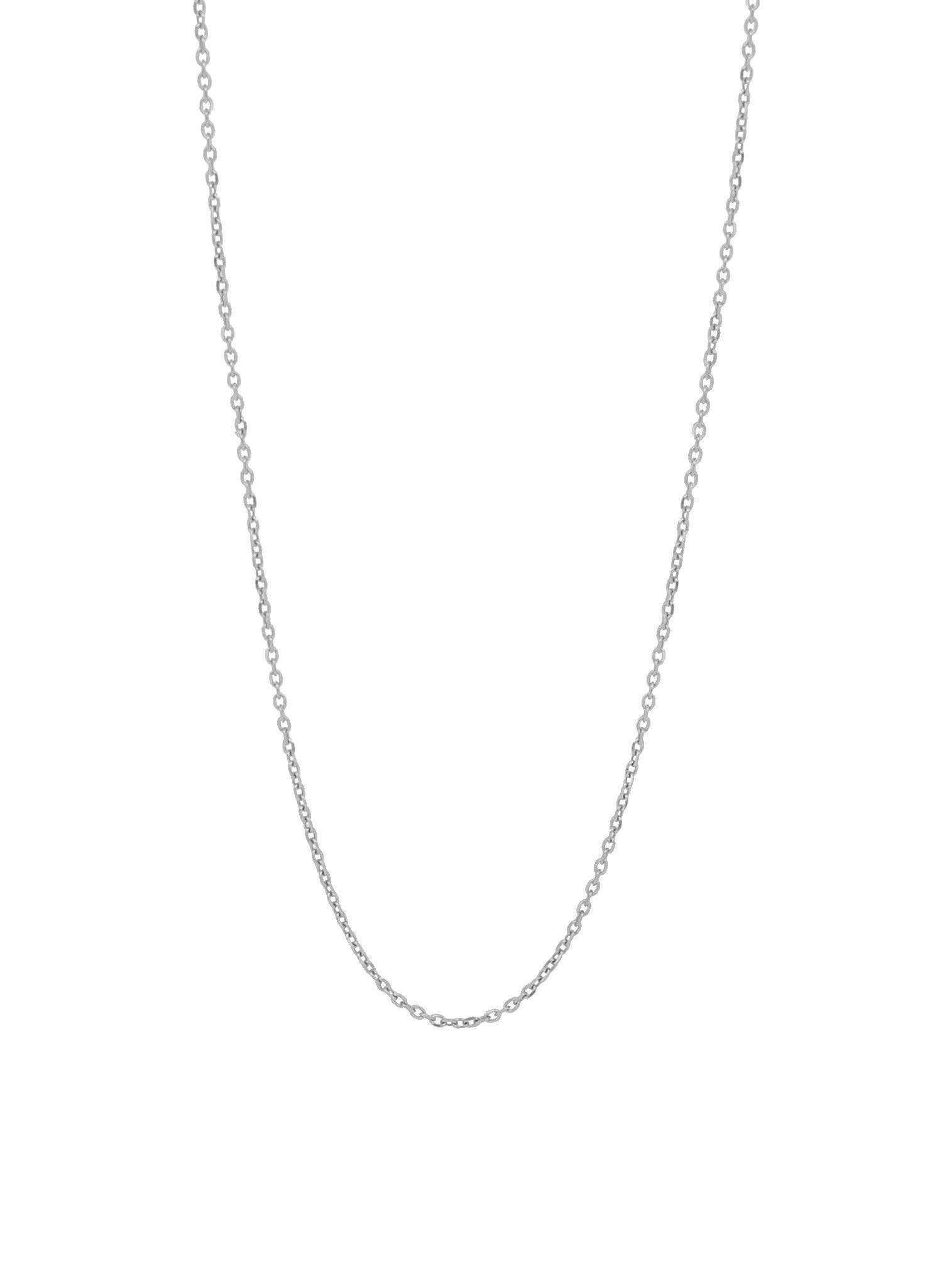 Simple Cable Trace Necklace Chain in Solid 9ct White Gold
