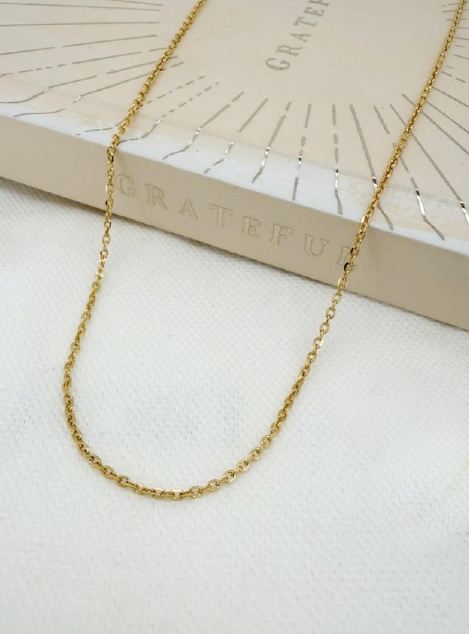 Simple Cable Trace Necklace Chain in Solid 9ct Gold