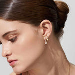 Dainty Diamond Stud Dangle Earrings in 9ct Gold