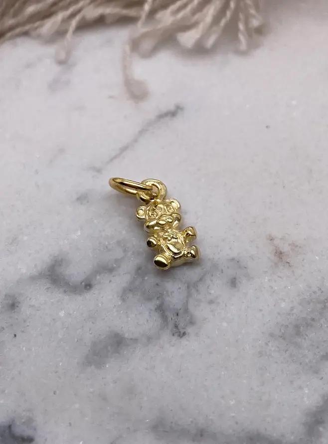 Teddy Bear Charm Necklace Chain in 9ct Gold