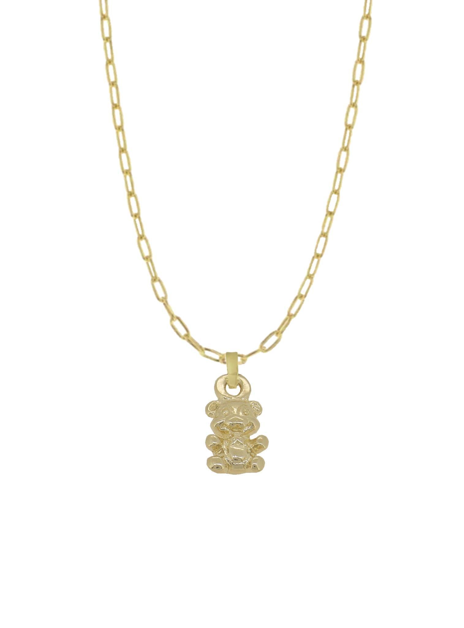 Teddy Bear Charm Necklace Chain in 9ct Gold