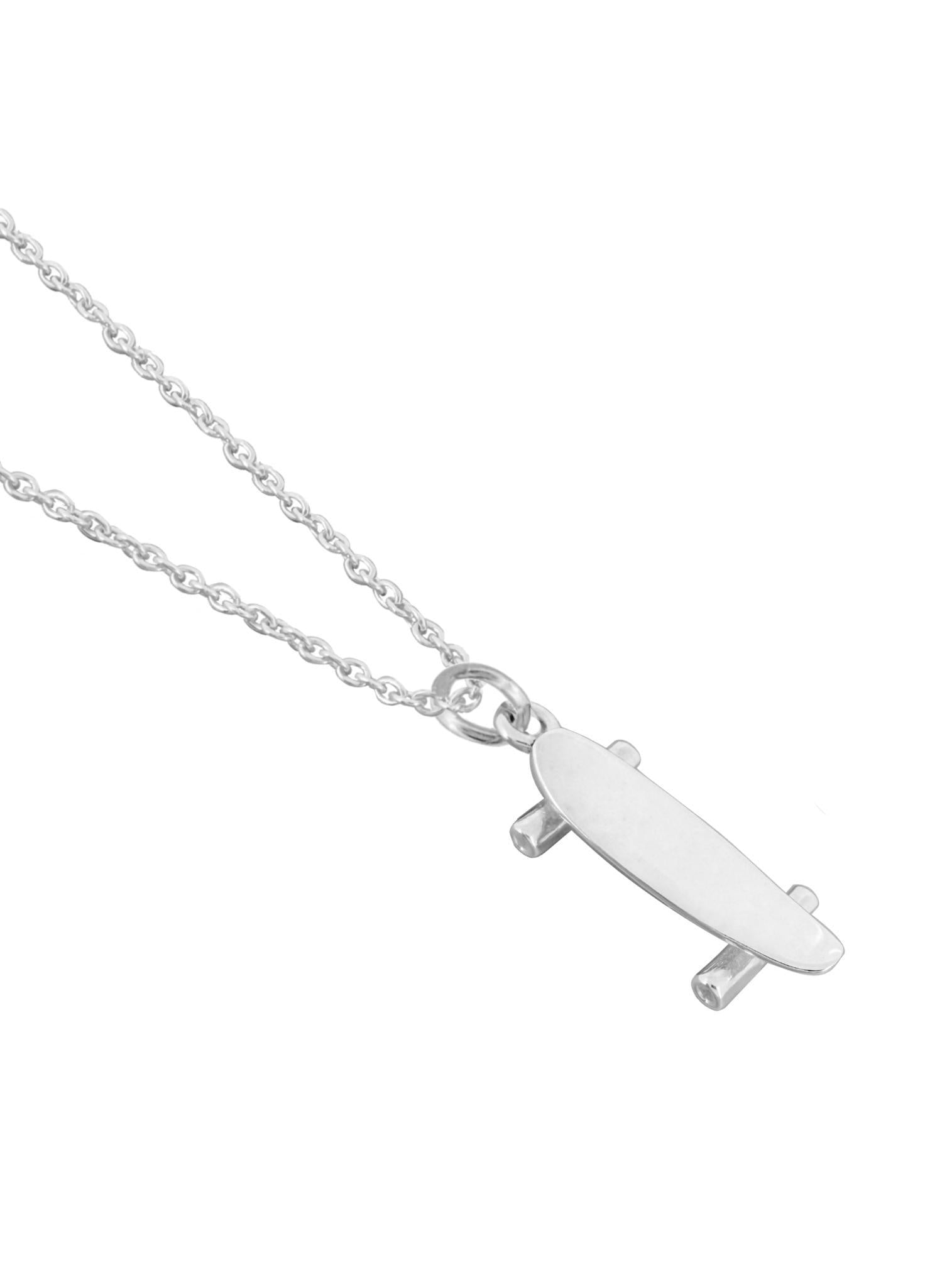 Unisex Skateboard Charm Pendant Chain Necklace