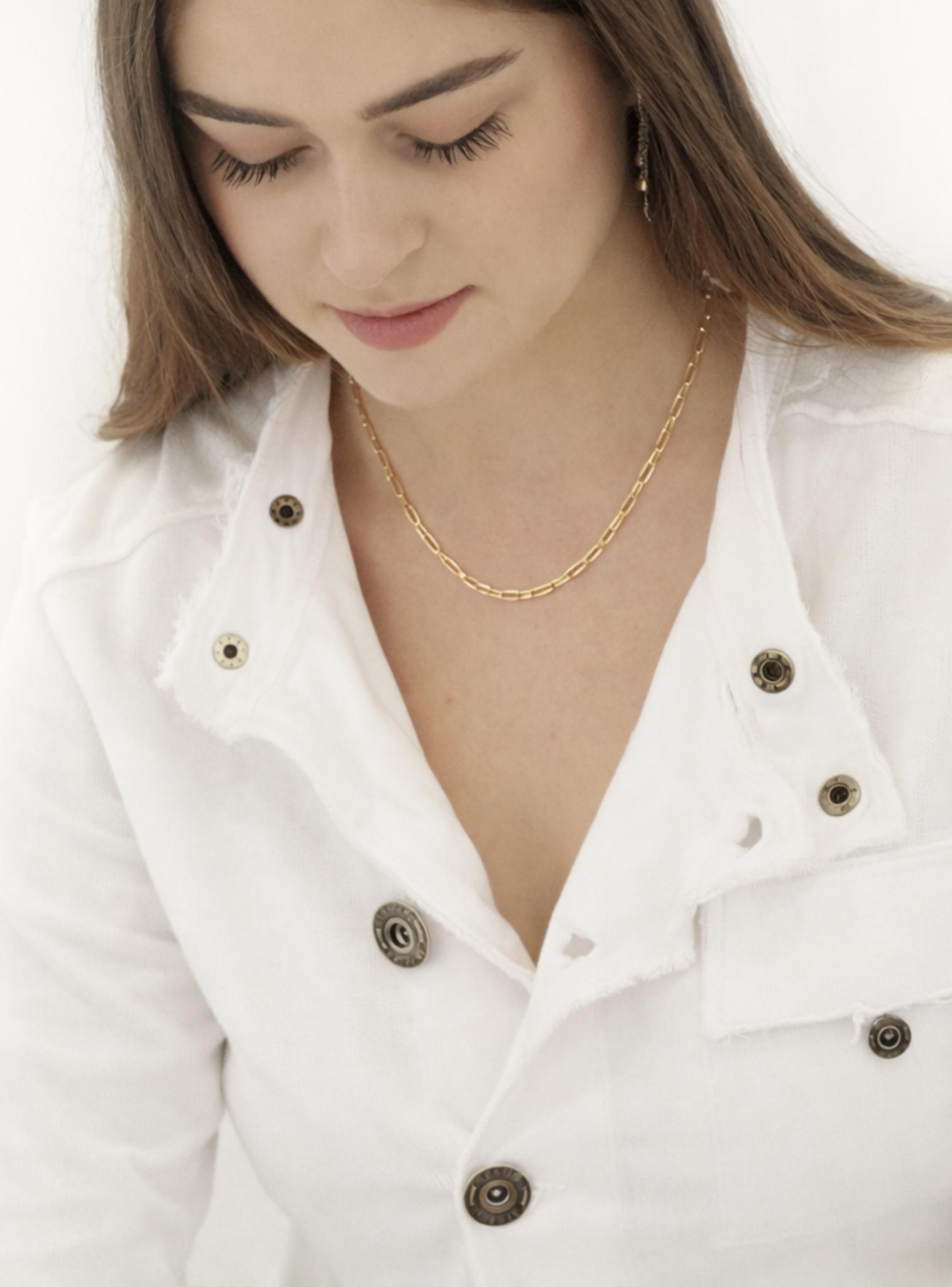 Paperclip Necklace Chain 9mm x 3mm in 9ct Gold