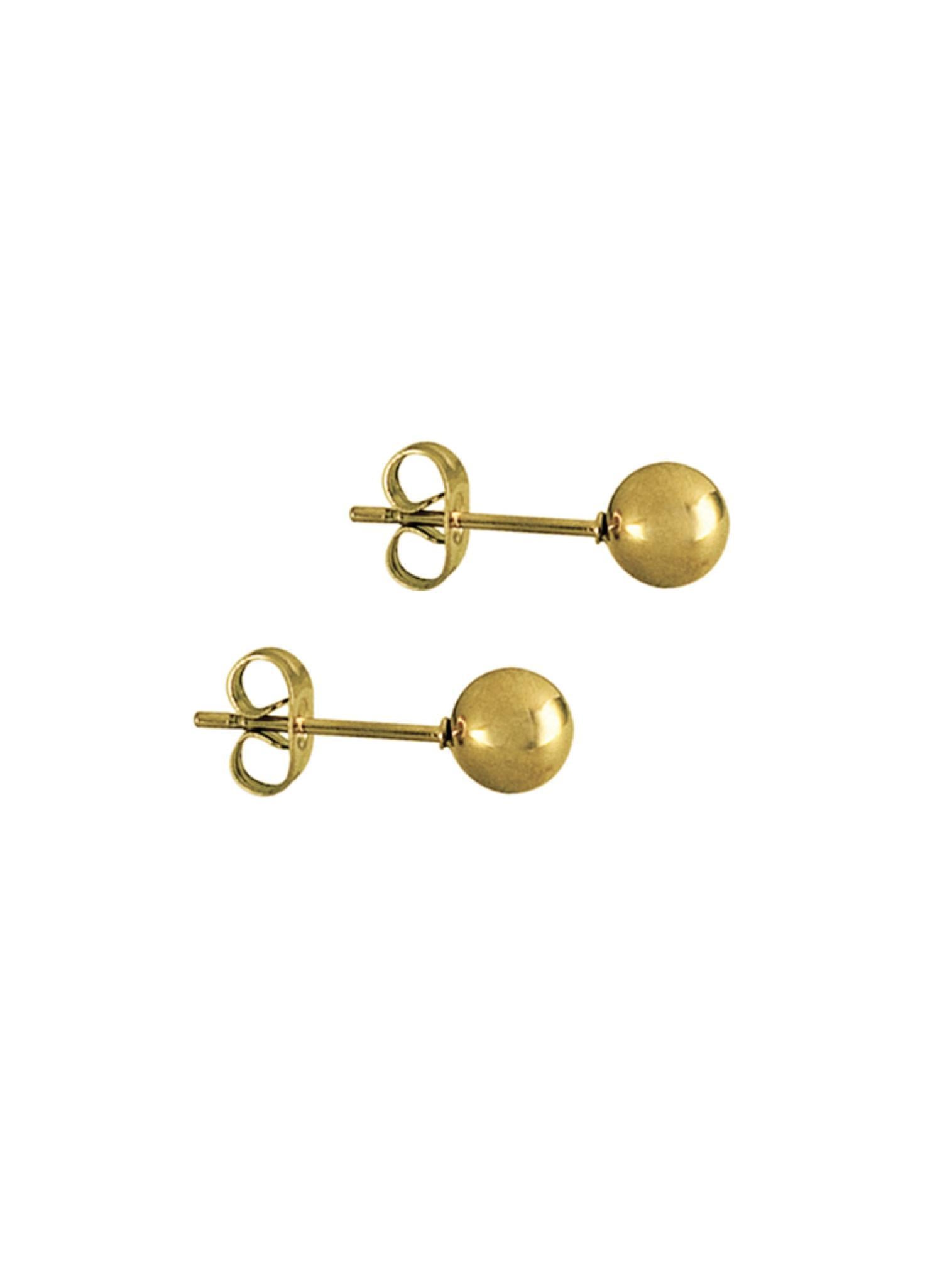 Spherical 6mm Ball Stud Earrings in Gold