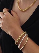 Simple Round Golf Bangle in Silver Filled 9ct Gold