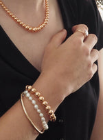 Simple Round Golf Bangle in Silver Filled 9ct Gold