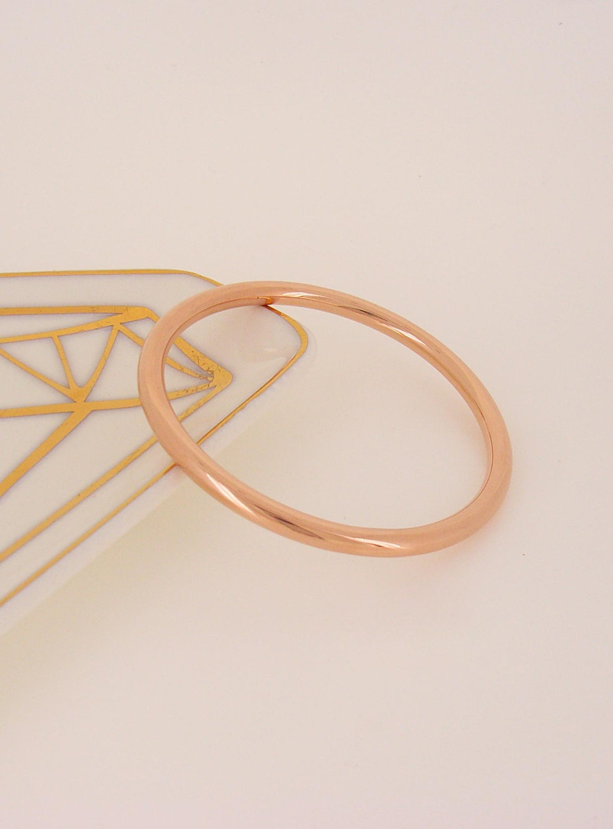 Simple Round Golf Bangle in Silver Filled 9ct Gold