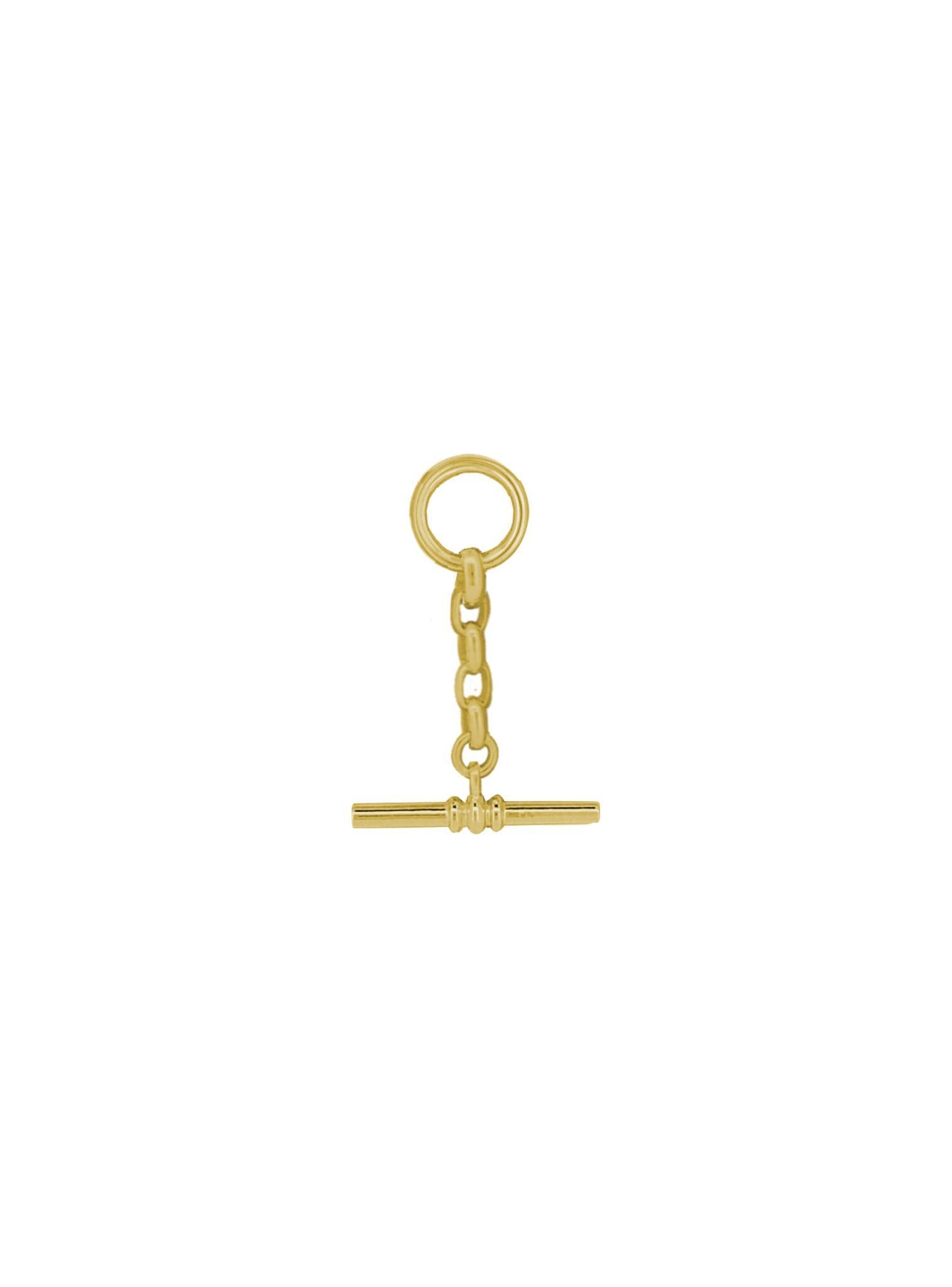 Unisex Tbar Fob Pendant Drop in 9ct Gold