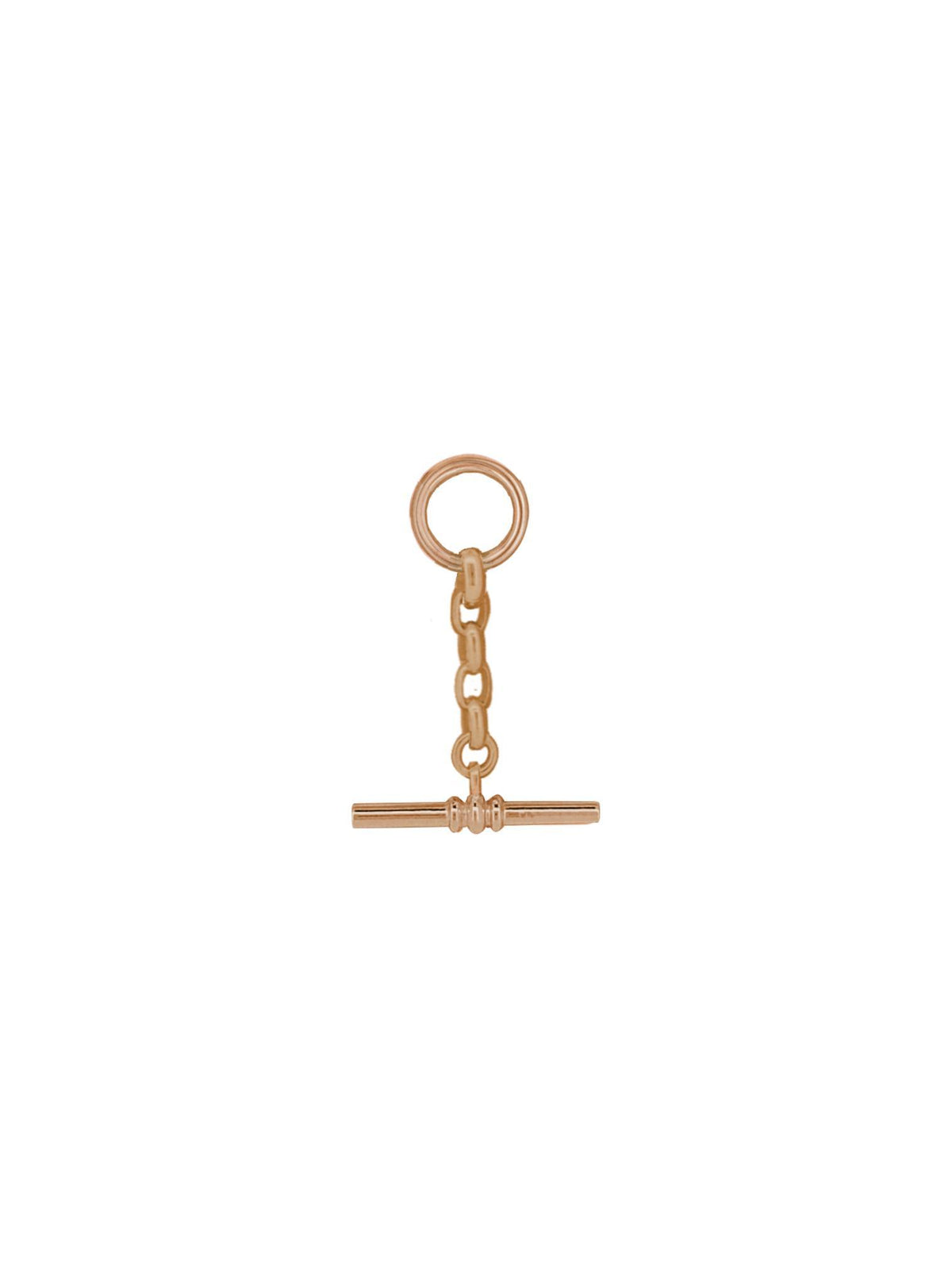 Unisex Tbar Fob Pendant Drop in 9ct Rose Gold