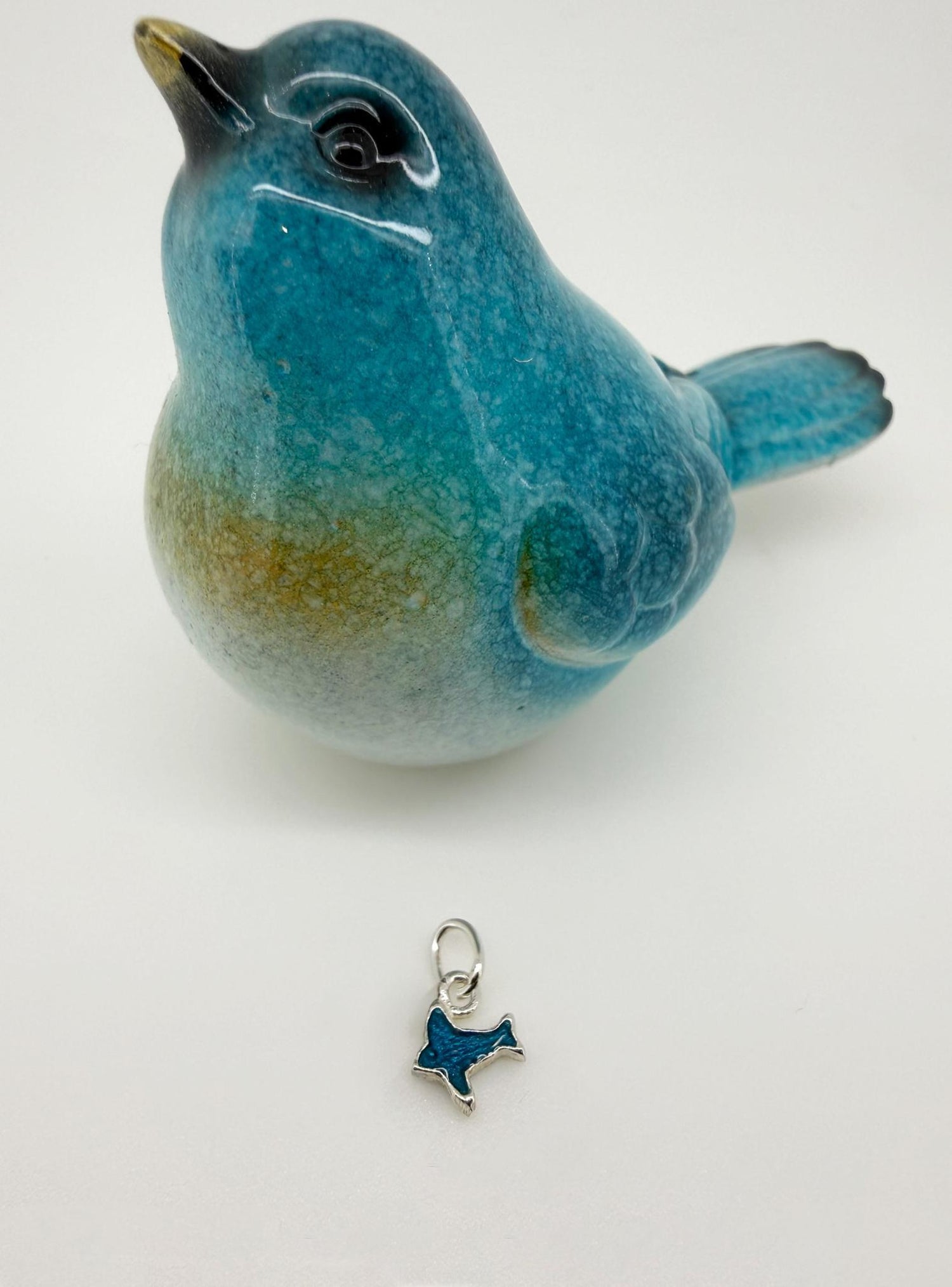 Bluebird of Happiness Tiny Little Charm in Sterling Silver