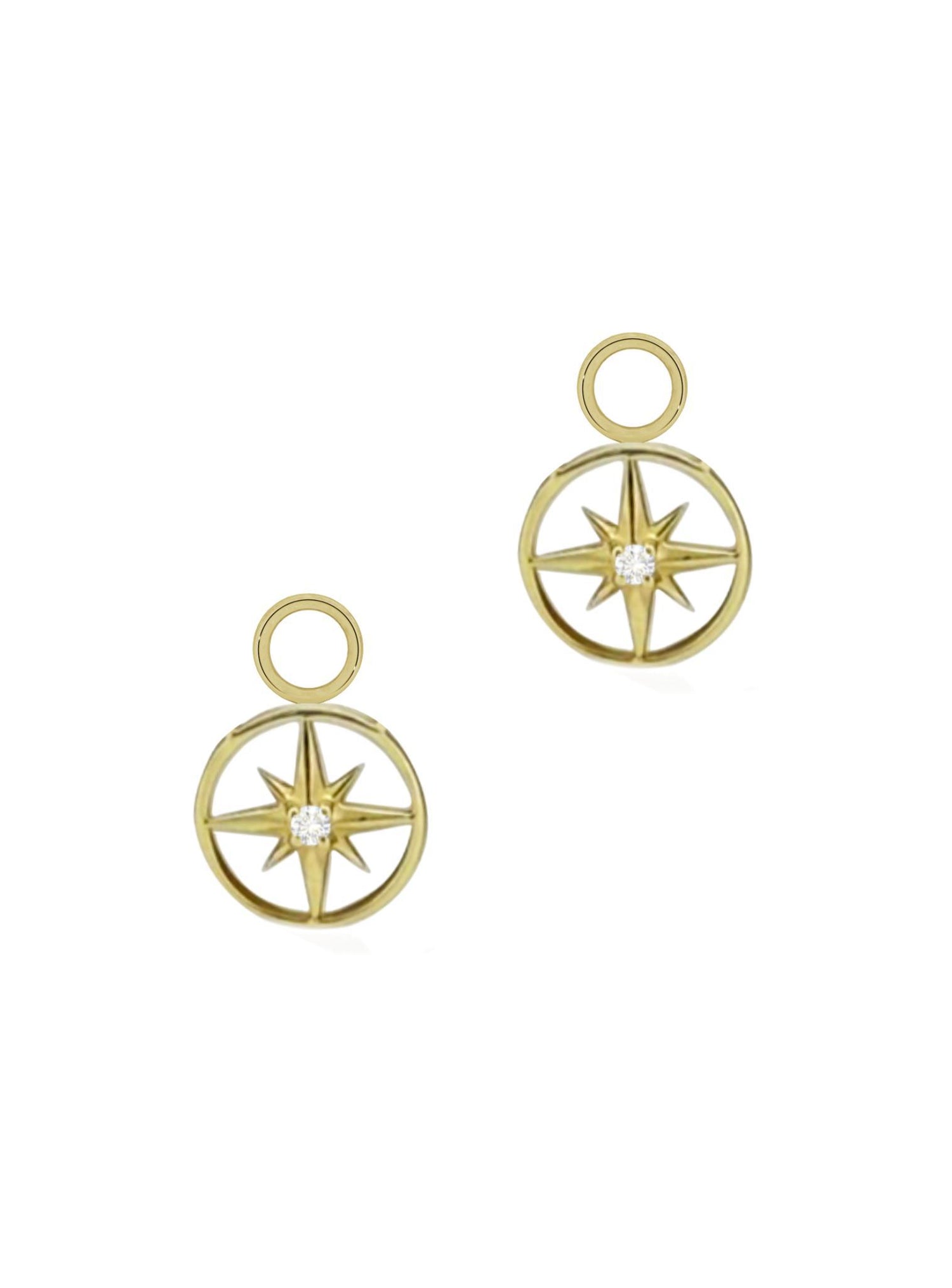 Diamond North Star Earring Charms in 9ct Gold