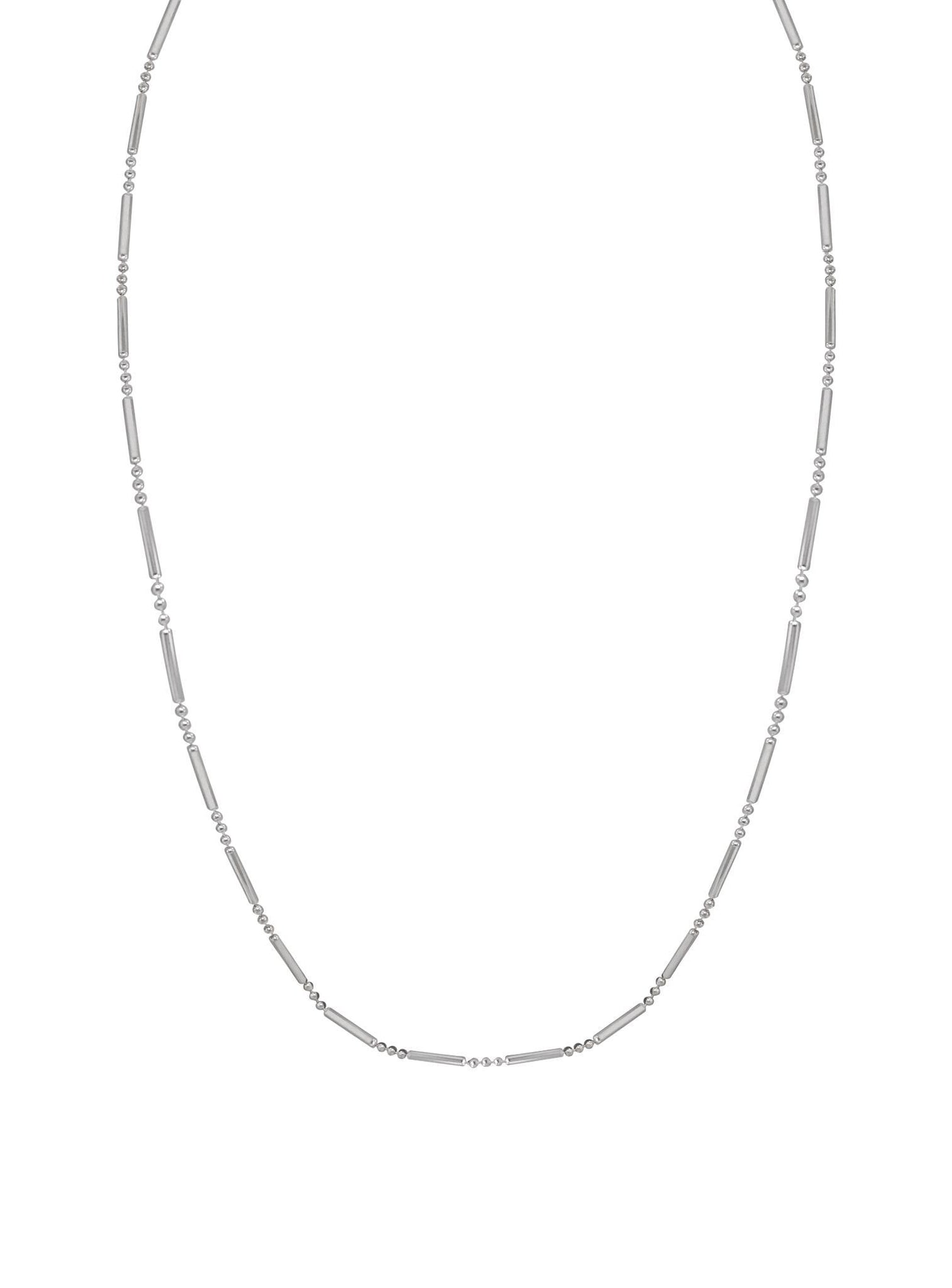Unisex Ball & Bar Design Necklace Chain in Sterling Silver