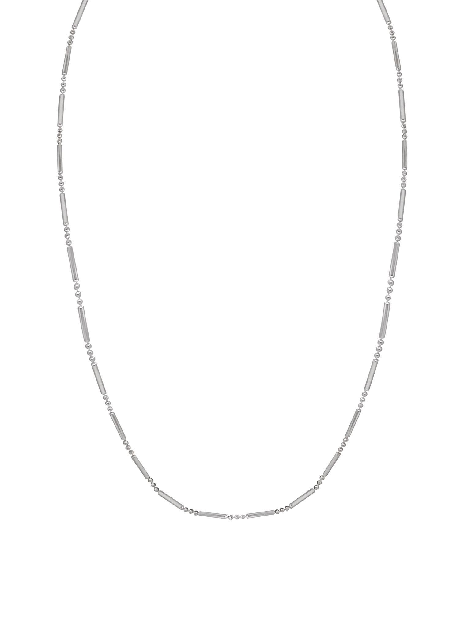 Unisex Ball & Bar Design Necklace Chain in Sterling Silver