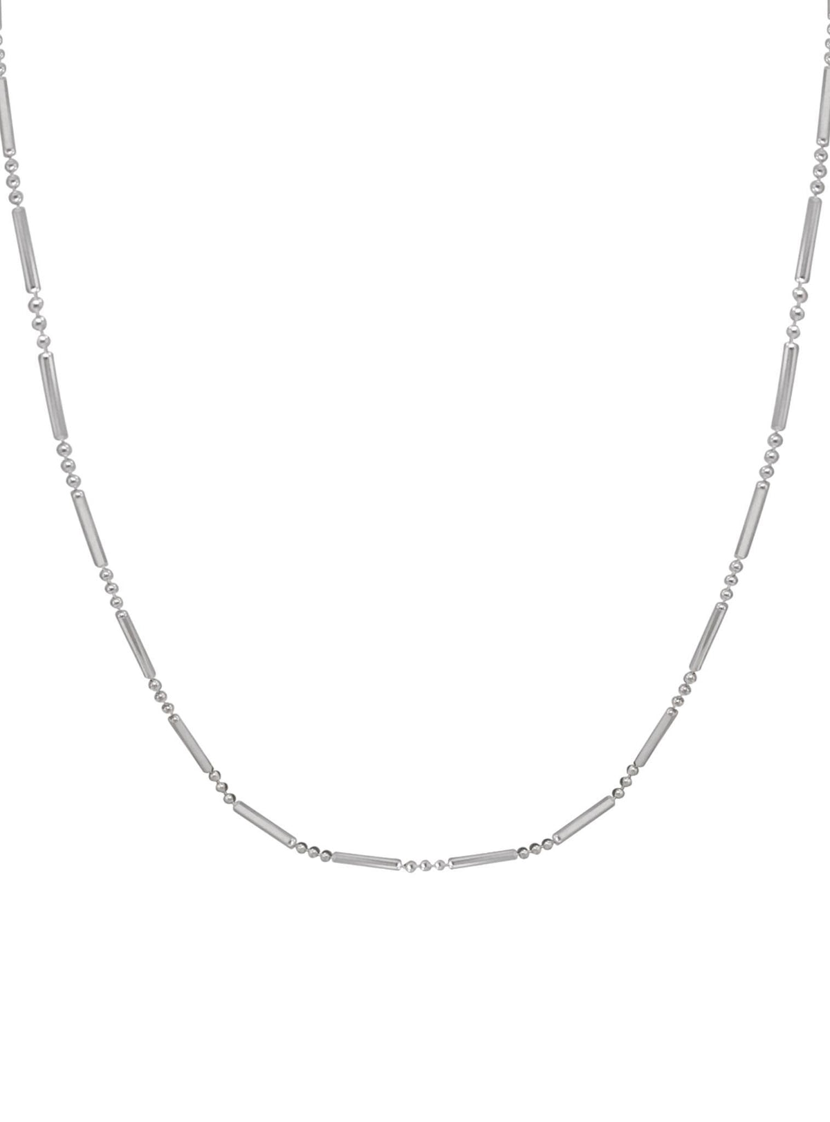 Unisex Ball & Bar Design Necklace Chain in Sterling Silver