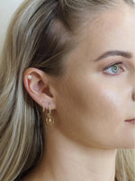North Star Diamond Huggie Hoop Earrings in 9ct Gold