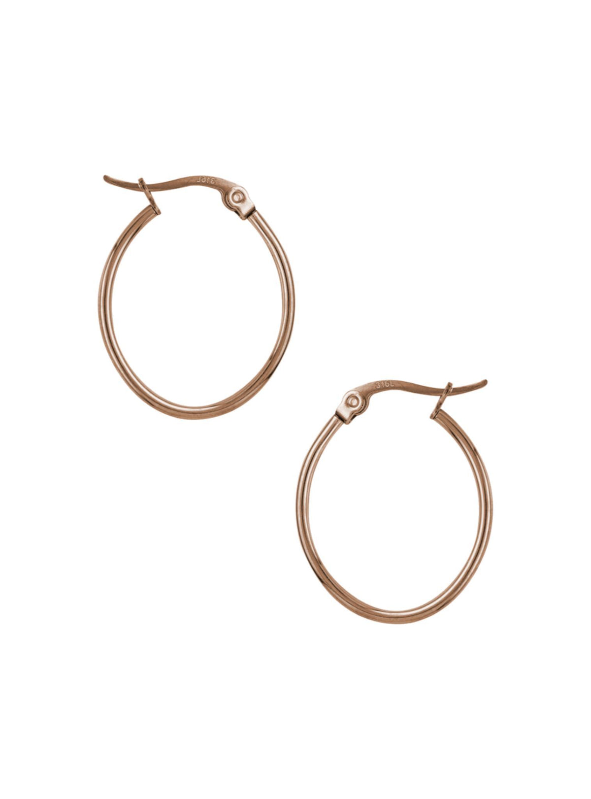 Dakota 25mm Simple Oval Hoop Earrings in Gold